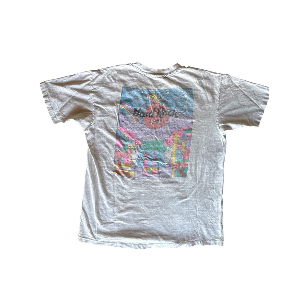 Vintage 1990 Peter Max Traveling Hard Rock Cafe NY T Shirt XL USA Single Stitch